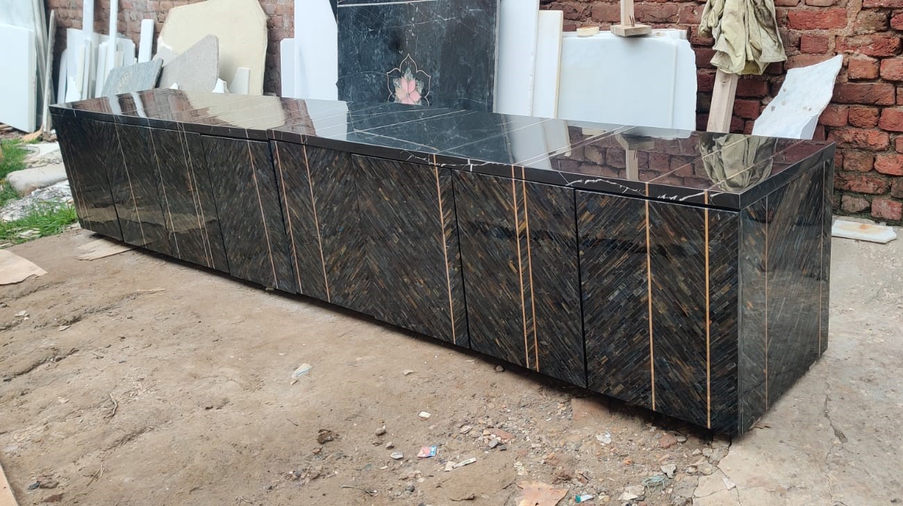 Semi precious stone furniture installation